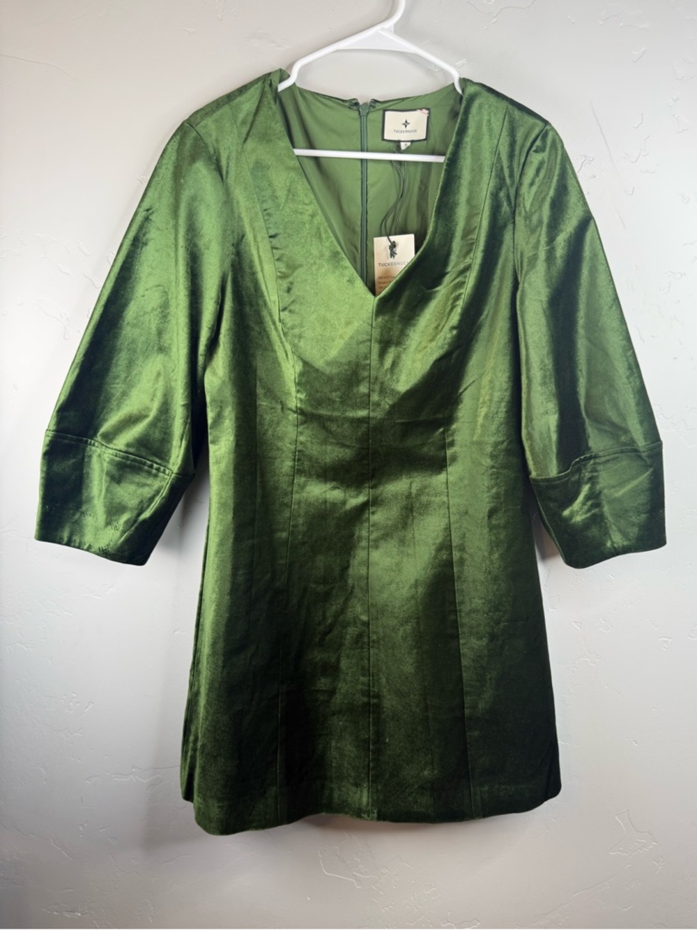 Tuckernuck Green Velvet Mayson Dress Size 10 - Picture 5 of 14